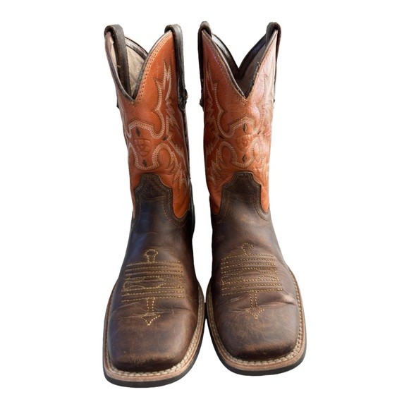 Ariat Tombstone Western Kids Boots Size 2.5 Powder Brown - Picture 4 of 9